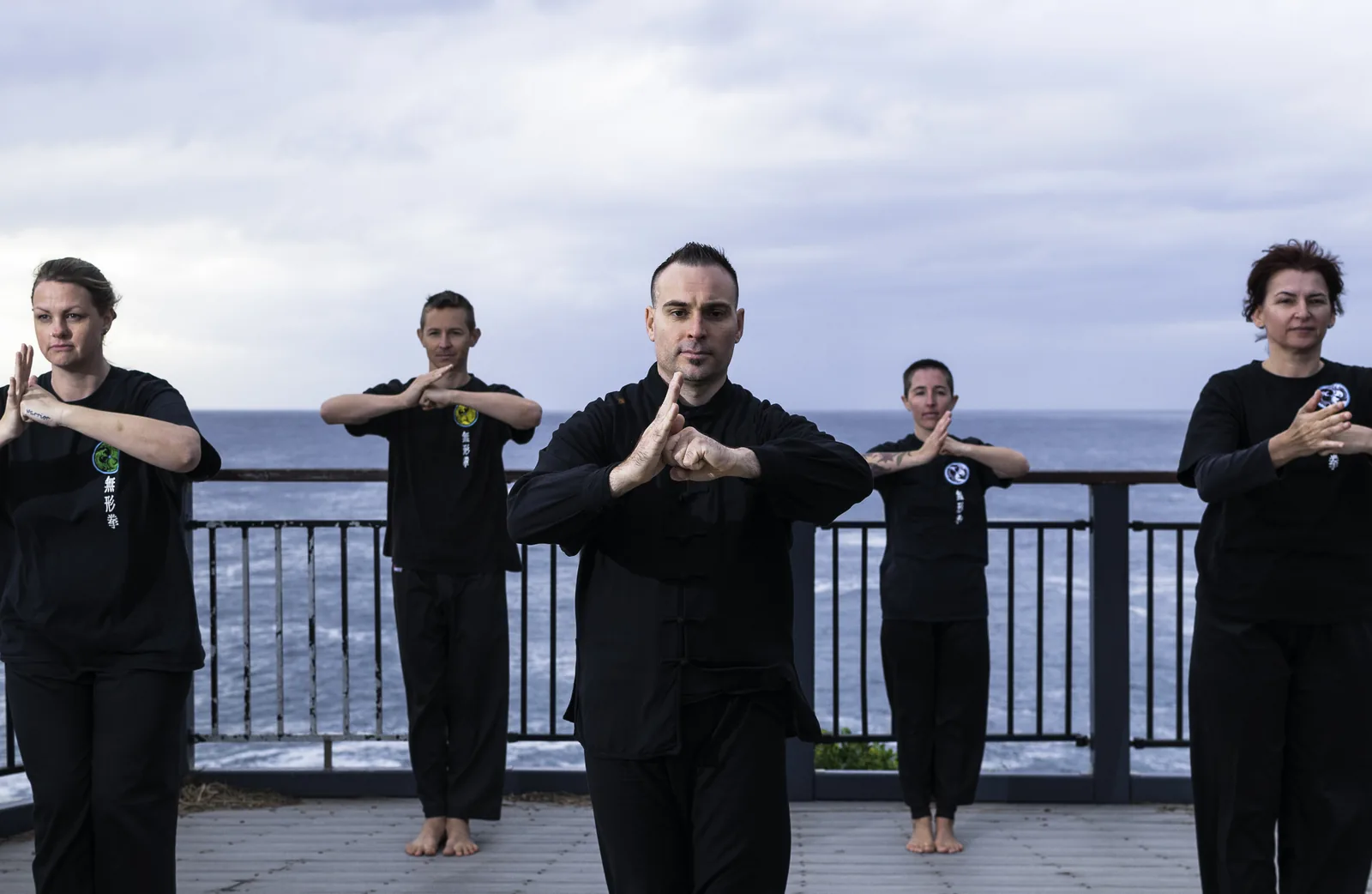 The Wu Xing Dao kung fu community training together on the Terrigal lookout.